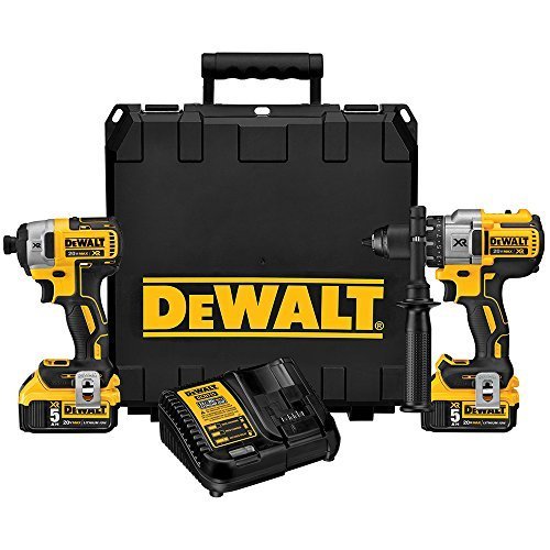 DEWALT DCK299P2 20V MAX XR Lithium Ion Brushless Premium Hammerdrill & Impact Driver Combo Kit